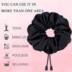 2 pcs Adjustable Afro Puff Hair Tie, Extra Large Satin Scrunchies, No Damage Durable Afro Puff Accessories, Oversize Hair Bands, Sleeping Giant Satin Scrunchies for Thick Curly Hair