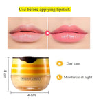 4 PCS Bee Lip Balm Honey Pot,Propolis Lip Mask Moisturizing Moisture Nourishing Dry & Chapped,Care and Reduces Lines, Exfoliating (Honey)