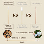 200 Pcs Microblading Cotton Swabs, Pointed Cotton Swabs with Bamboo Sticks for Makeup, Nail Polish, Tattoo Touch Ups, Crafting and Beauty Detail, Lint-Free, 4 Inch