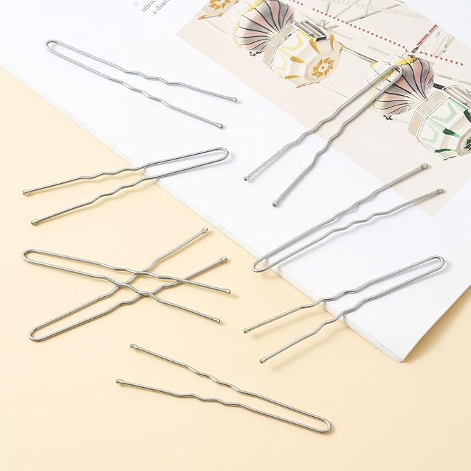 200 Pcs 2.4 Inch U-Shaped Bobby Pins Silver Metal Hair Pins Hair Accessories for Women Stylists Hair Sticks Girl