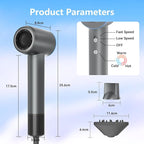 Hair Dryer,160000 RPM Ionic Hair Drye,Portable Lightweight Blow Dryer with 500 Million Negative Ions, High-Speed Hair Dryer with Magnetic Diffuser & Nozzle for Home and Travel