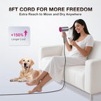 Ionic Hair Dryer, 1875W Fast Drying Blow Dryer with Diffuser and Concentrator Nozzle, Foldable Design, Negative Ion Hairdryer, 3 Heat 2 Speed Settings, Lightweight for Home & Travel, Gray