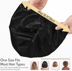 MISF 22 Momme 100% Real Mulberry Silk Bonnet For Sleeping Women, Double Layer Pure Silk Bonnet with Adjustable Elastic Band