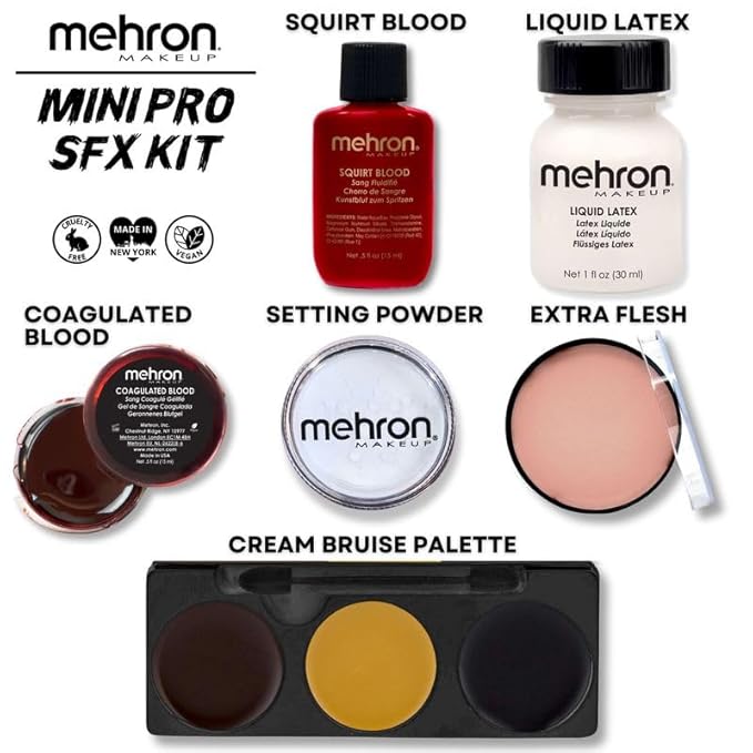 Mehron Special FX Mini-Pro Makeup Kit | Professional SFX Makeup for Halloween, Cosplay, Stage & Film | Made in USA | Complete Kit with Tools & Instructions