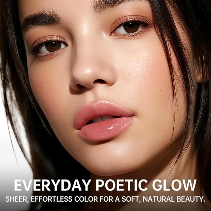 Tinted Lip Balm with Colorful Serum Core, CATKIN Cute 2-in-1 Lip Balm Gloss, Moisturizing with Jojoba Oil Hyaluronic acid, Citrus Tea Flavor, Trendy Lip Care 2pcs (02+03)