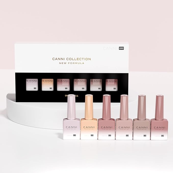 CANNI 6 Colors 9 Ml Jelly Gel Nail Polish Set- Neutral Transparent Jelly Nude Pink Colors Sheer Gel Polish Kit, Soak Off LED Nail Gel Manicure Kit DIY at Home Salon Gifts