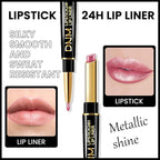 2-in-1 Light Pink Lip Liner & Lipstick Set Kit for Women, Matte Lips Kit with Lip Liner Lip Stains Long Lasting Waterproof 24 Hour Lipstick and Lip Liners Combo Lipliners Pencil Set 16