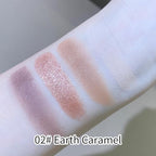 4-Color Eyeshadow Palette, Matte & Shimmer Neutrals, Highly Pigmented & Blendable, Everyday Natural Makeup, Travel-Friendly Compact, Warm Caramel Brown