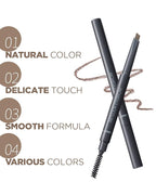 THESAEM Artlook Eyebrow Definer Pencil with Spoolie Brush 04 Black Gray – Long Lasting Eyebrow Makeup for Soft Textured with Vitamin E - Triangular Pencil
