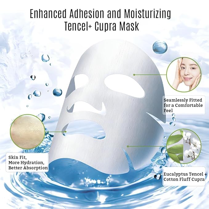 Leaders Mediu Amino Firming & Lifting Facial Sheet Mask | Amino Acid Complex, Vitamin A, Collagen | Reduces Fine Lines, Improves Elasticity, for All Skin Types (10 Sheets)