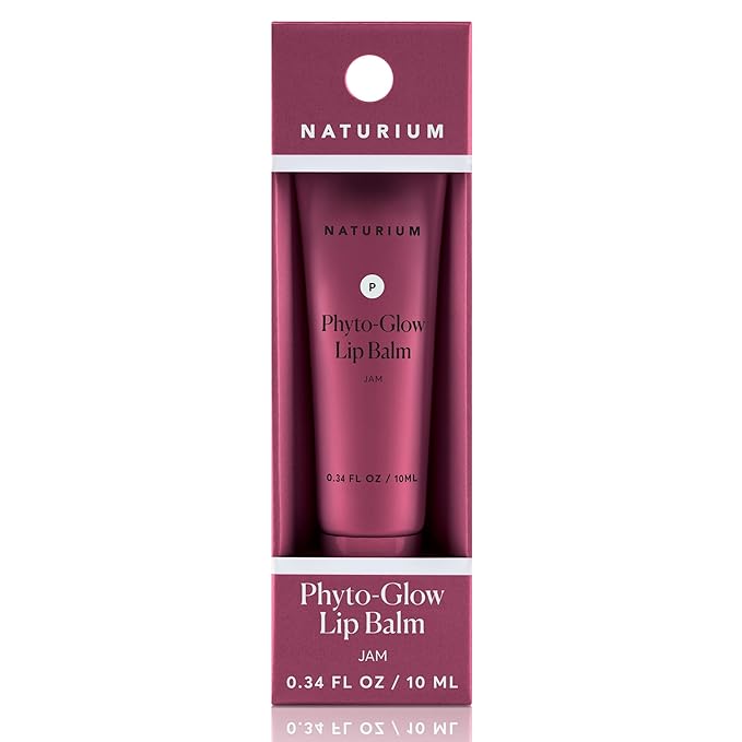 Naturium Phyto-Glow Lip Balm, Hydrating Lip Care with a Glossy Finish, 0.34 oz Jam