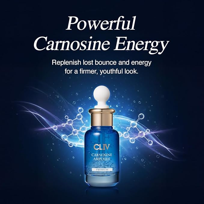 CLIV Carnosine Ampoule, Korean Skincare Hydrating & Smoothing Face Serum with Carnosine, Retinol & Peptides, Moisture Layering for Skin Balance, balloon serum 1.01 fl oz