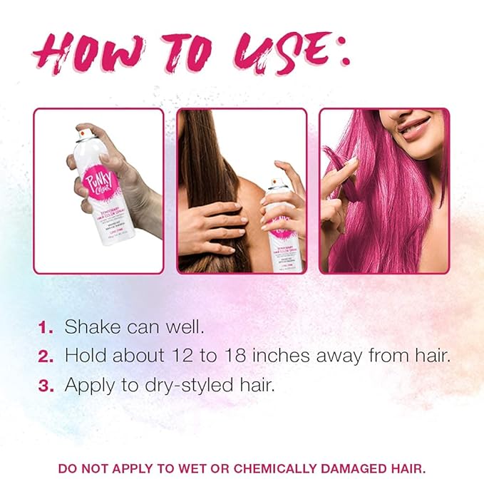 Punky Temporary Hair Color Spray – Lynx Pink, Instant Vivid Temporary Hair Dye for Women, Wash Out, Hair-Color Spray, 3.5 oz, 2 Pack