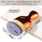 Angled Kabuki Brush – High-Density Face & Body Blending Makeup Brush for Liquid Foundation, Bronzing Lotion, Concealer, Powder, Cream, Contouring, Buffing & Streak-Free Self Tanner Applicator