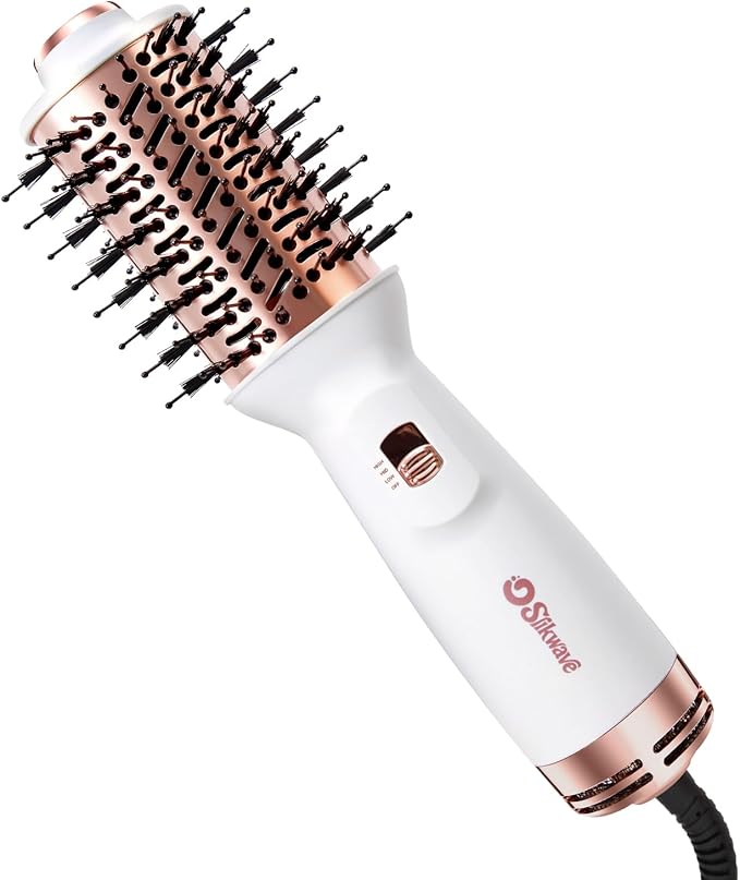 Hair Dryer Brush Blow Dryer Brush 4 in 1, 2 Inch Hot Air Brush for Hair Drying & Styling | Ionic Oval Barrel for Smooth, Frizz-Free Volume Blowout, Dual Voltage Lightweight Travel Hair Dryer Brush