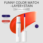 QueenDiary lip stain peel off lip gloss all day long lasting Waterproof and Transferproof lip tint - matte finish peel off lip liner (05#Rosy)