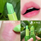 BINGBRUSH Aloe Vera Color Changing Lipstick Queen,Long Lasting Lip Care Nutritious Plumper Lip Balm Moisturizer Magic PH Temperature Color Change Lip Gloss Makeup Set for Women