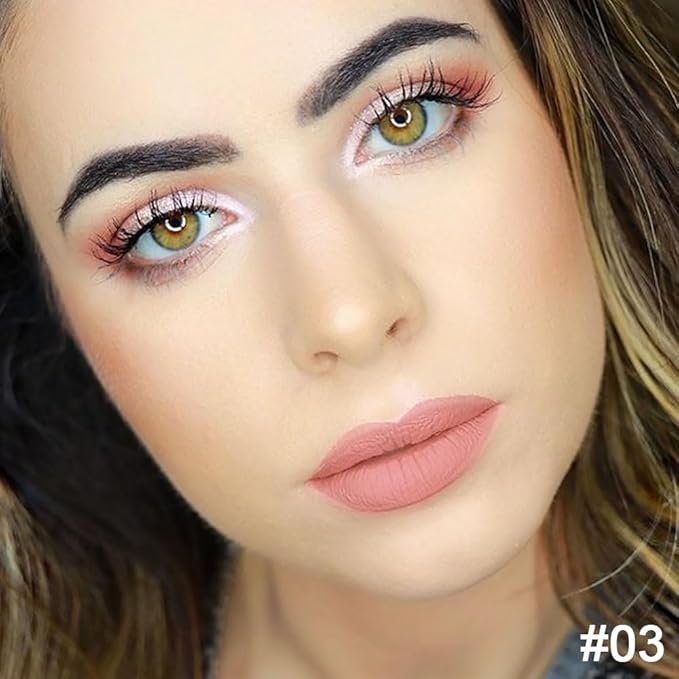 Kaely 2-in-1 Peach Lip Liner & Lipstick Set Kit for Women, Matte Lips Kit with Lip Liner Lip Stains Long Lasting Waterproof 24 Hour Lipstick and Lip Liners Combo Lipliners Pencil Set 03