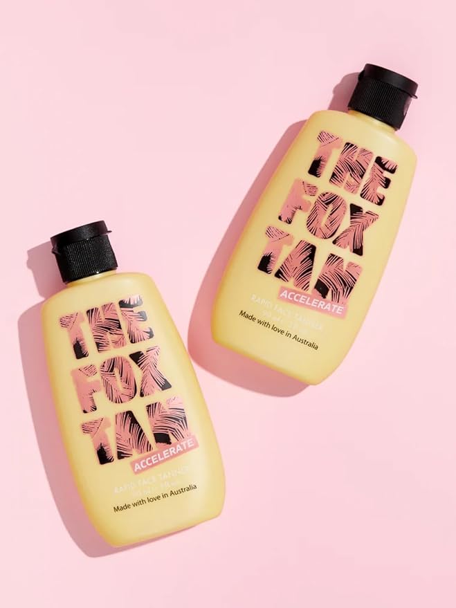 The Fox Tan Rapid Face Tanner, Tanning Accelerators For Deeper & Faster Tans, Contains Hyaluronic Acid & Jojoba Oil, Vegan & Cruelty Free, 90ml