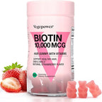 Biotin Gummies for Hair Growth 10000mcg - Vegan Biotin Vitamins Supports Healthy Hair, Skin and Nails, Hair Vitamin Gummy for Women & Men - Non-GMO, Chewable Supplement
