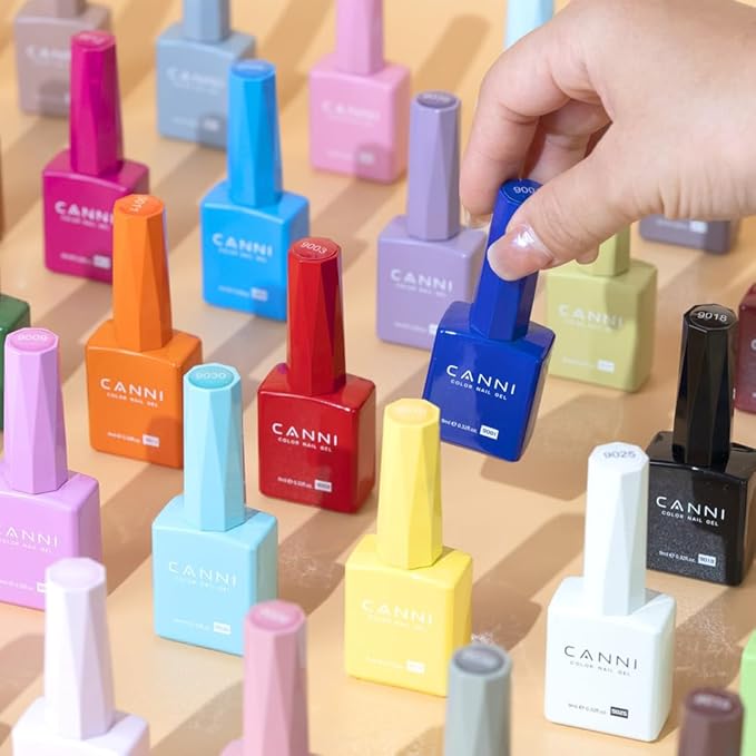 CANNI 2Pcs Hema-Free White Gel Nail Polish Set- White Gel Polish Kit, Soak Off LED Nail Gel Manicure Kit DIY at Home Salon Gifts for Women Girls