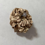 3 Pieces Satin Scrunchies Set for Hair No Crease Elastic Hair Ties for Women and Girls (Light Brown)