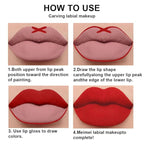 evpct 2Pcs Ruby Red Matte Lip Liner and Lipstick Combo Red Lip Gloss Stains Pencil Makeup Set Women Waterproof Long Lasting 24 Hours Lipstick and Lip Liner Set labiales mate 24 horas originales 14
