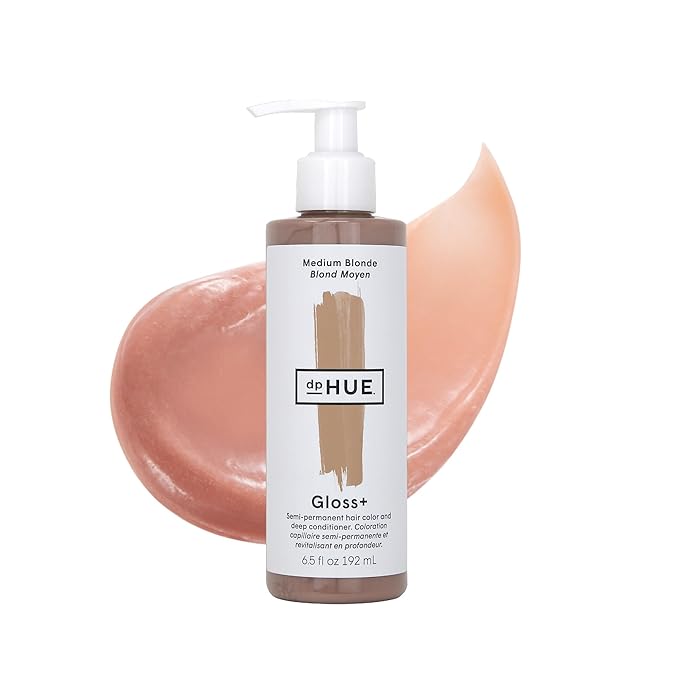 dpHUE Gloss+, Medium Blonde - 6.5 oz (8-12 Applications) - Semi-Permanent Hair Color & Conditioner - Lasts Up to Eight Washes - Paraben, SLS & SLES Sulfate Free - Vegan, Leaping Bunny Certified