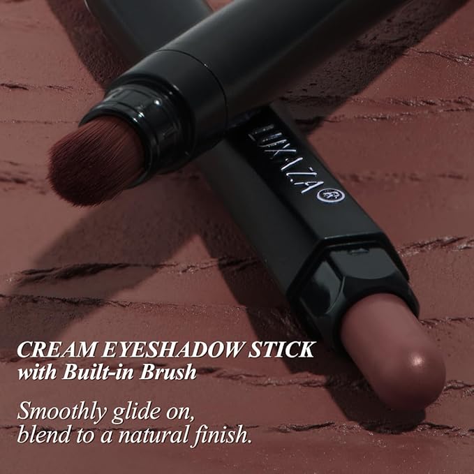 Neutral Eyeshadow Stick Makeup Set, Metallic Shimmer Matte Cream Eye Shadow Eyeliner Brightener Pencil Crayon - Cinnamon Coco