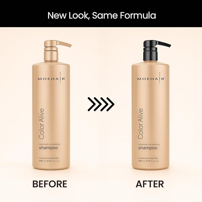 MOEHAIR Color Alive Shampoo | Moisturizing & Hydrating | Shampoo for Color-Treated Hair | Paraben & Sulfate Free | Rich in Safflower & Castor Oil | Controls Frizz (32 Fl. Oz)