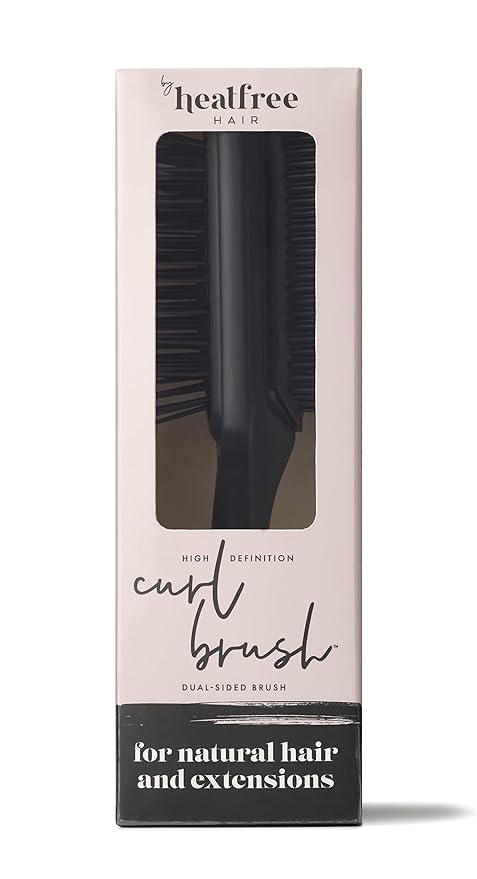 HeatFreeHair High Definition Detangling Brush - Dual-Sided Curl Brush for Black, Natural, Wavy, and Curly Hair - Hair Extension Detangler for Wet/Dry Use