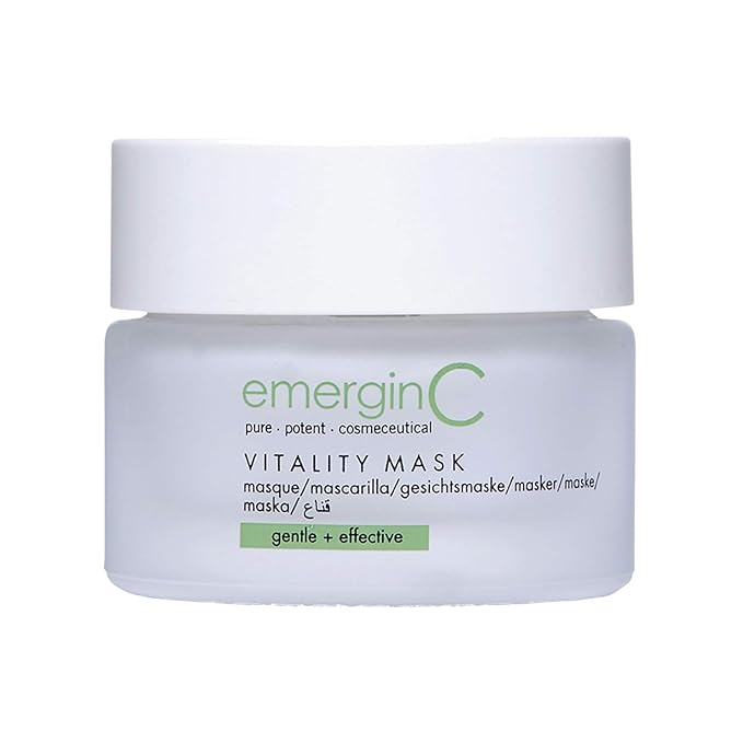 emergin C Vitality Mask - Hydrating Soothing Face Mask with Coq10 + Shea Butter for Sensitive + Dry Skin Types (1.6 oz, 50 ml)