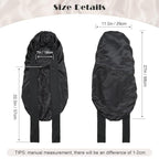 AWAYTR Long Satin Bonnet for Braids - Elastic Silk Hair Bonnets for Sleeping Night Cap Stretchy Tie Band for Women（Black）