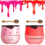 2 PCS Bee Lip Balm Honey Pot, Watermelon & Strawberry Sleeping Lip Mask Overnight, Hydrating Prevention Dry and Cracked Lip Scrub, Reduces Lip Lines, Brightening Lip Color