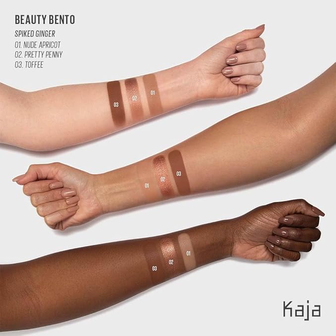 Kaja Beauty Bento Collection - Bouncy Eyeshadow Trio | Warm Honey Tones, Travel Size, 10 Spiked Ginger, 2019 Allure Best of Beauty Award, 0.03 Oz