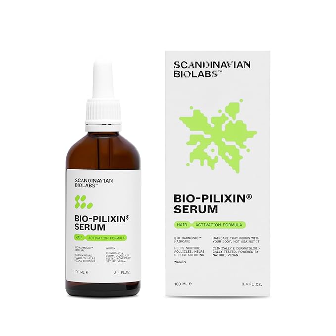 Scandinavian Biolabs Bio-Pilixin® Serum For Women | Helps Reduce Hair Loss Due to Breakage, Help Activates Hair Growth, Stem Cell Technology, Drug-Free Daily Use, Clinically Tested, 100 mL/ 3.4 Oz