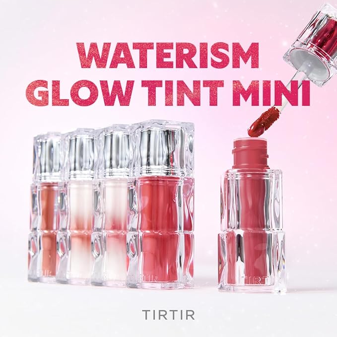 TIRTIR [*Mini Size Waterism Tinted Lip Gloss #24 Lovably, 0.06 Fl Oz – Kiss Ready Lipgloss, 12H Long Lasting Non Sticky Natural Tinted Glow Korean Multiuse Cheek and Lip Tint for Women gift