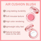Powder Matte Blush Cheeks Face Makeup for Women With Mirror and Powder Puff Monochrome Blushes Lightweight,Smooth,Blendable,Fade and Transfer-Resistant Baked Blush,Effortless Matte Natural Finish