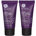 Luseta Color Brightening Purple Shampoo and Conditioner Travel Kit for Blonde and Gray Hair -Infused with Cocos Nucifera Oil to Help Nourish, Moisturize and Condition Hair, 2x1.01oz