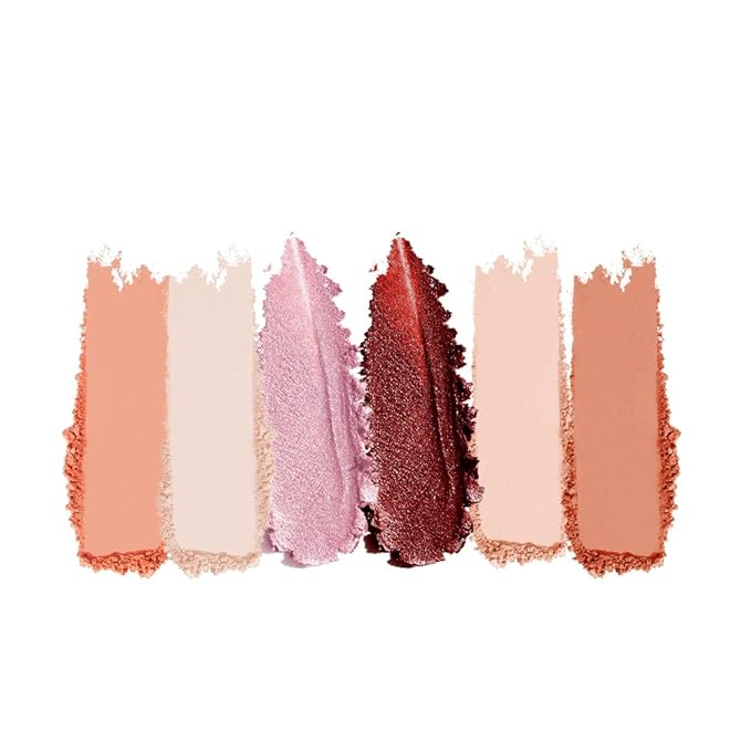 Eyeshadow Palette - 6 Color Neutral Eyeshadow, Nude Pink & Brown, Matte & Shimmer, Highly Pigmented, Blendable, Travel-Friendly Everyday Makeup, 0.56oz, 01-2#