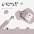 CANNI Jelly Nude Gel Nail Polish Set- 6 Pcs 9 Ml Neutral Transparent Jelly Pink Colors Gel Polish Kit, Soak Off LED Nail Gel Manicure Kit DIY at Home Salon Gifts
