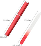 6 Pack Glass Nail File with Case, Crystal Fingernail Files Set, Double Sided Finger Nail Files, Professional Manicure Nail Care for Women, Christmas Gifts Stocking Stuffers