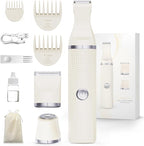 3-in-1 Electric Razor for Women - Waterproof Bikini Trimmer,Rechargeable Electric Shaver for Lady,Pubic Hair Trimmer Women,Personal Trimmer Groomer for Body Hair (Cream, LY)