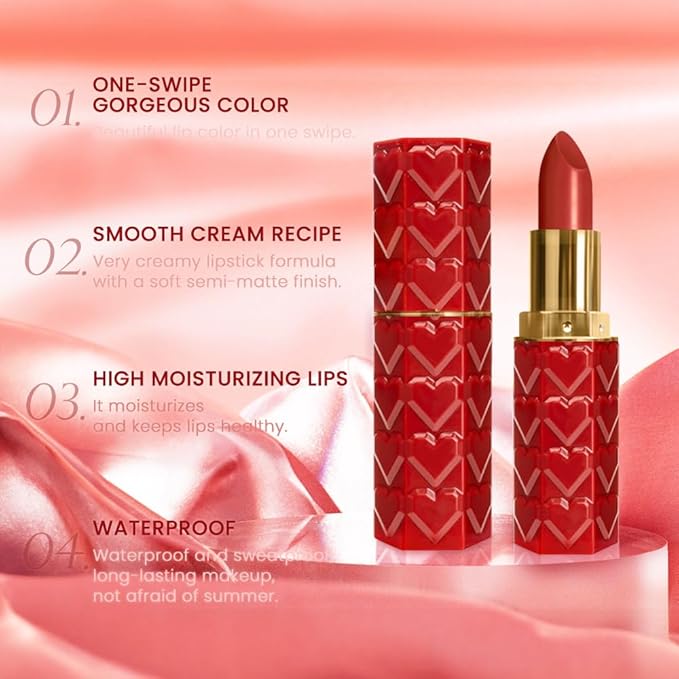 evpct 1Pcs Dark Red Lipstick, Silky Velvet Matte Lipstick Pack Sets for Women, Long Lasting Smudge Proof Lipstick Lip Stain Makeup Kit matte lipstick 24 hours original R04