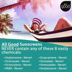 All Good Sunscreen - Tinted Mineral Sunscreen for Face & Body - SPF 30, Water Resistant, Coral Reef Friendly, Coconut Oil, Jojoba Oil, Shea Butter, Aloe 3 oz (2-Pack)