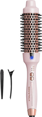 Wavytalk Updated Version Thermal Brush, 1.5 Inch Negative Ion Blowout Express Thermal Round Brush Creates Salon-Quality Blowouts, lonic Frizz Reduction Makes Hair Shinier & Smoother (Millennial Pink)