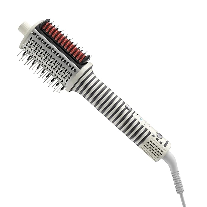 Ellena E1 Blow Dryer + Straighten Hair Brush Dual Mode, Hot Air Brush with 110000RPM High Speed Brushless Motor/Oval Air Barrel/3D Teeth Heated Comb/Handheld Cored, Styler Tool for All Hair Types