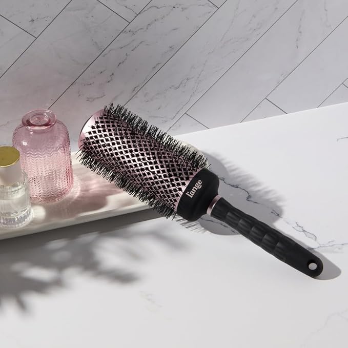 L'ANGE HAIR VolumePro Extra-Long Ceramic Ionic Round Brush, Black | For Blow Drying, Curling & Styling | Adds Volume, Reduces Frizz & Boosts Shine | Ideal for Extra-Long Hair (53mm)