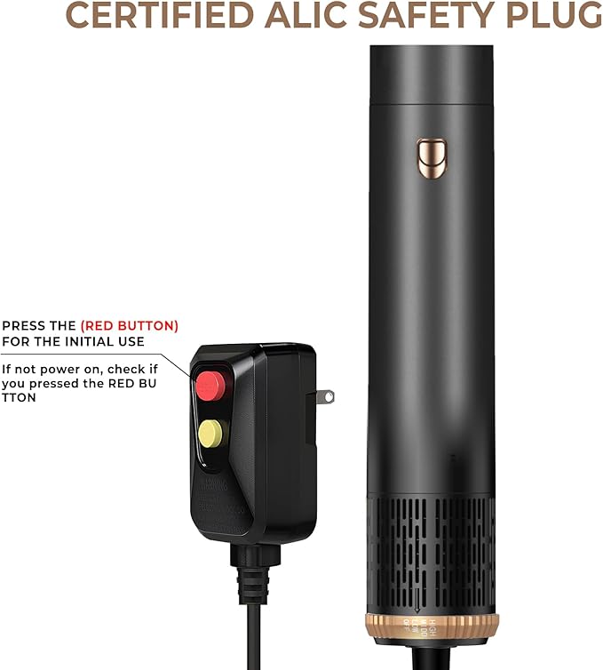 6 in ONE Hair Dryer Brush, Blow Dryer Curling Wand Hair Styling Tools Set, Ionic Hot Air Massage Oval Blowout Hair Dryer, Left&Right Hair Styler 100-120V