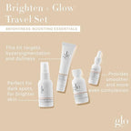 Glo Skin Beauty Brighten + Glow Travel Set | Mini Professional Skincare Kit | Travel Size Skincare Regimen Collection